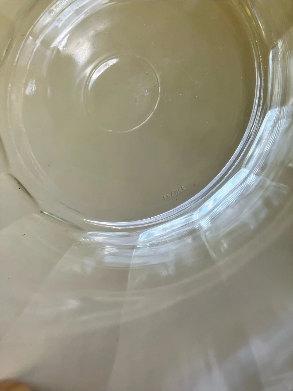 Duralex | Vintage 1950s MCM Red Rim Punch Bowl Set with 6 Clear Glass Cups